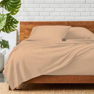 Beige Sheet Set Comfy Solid Sateen