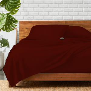 Burgundy Sheet Set Bliss Solid Sateen