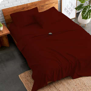 Burgundy Sheet Set Comfy Solid Sateen