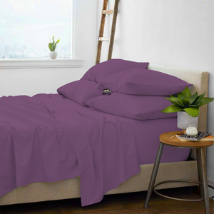 Lavender Sheet Set with Extra Pillowcases Solid Bliss Sateen