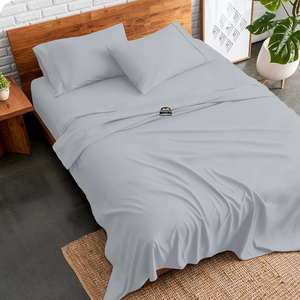 Light Grey Sheet Set Bliss Solid Sateen