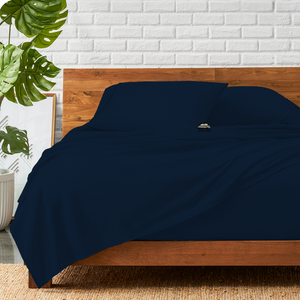 Navy Blue Sheet Set Comfy Solid Sateen