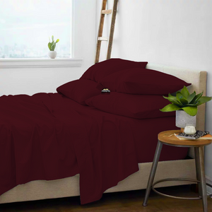 Wine Sheet Set with Extra Pillowcase Solid Comfy Sateen